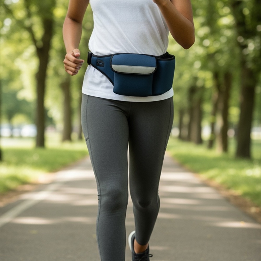 Blue Neoprene Runners Belt Bag - Picture 2 of 3